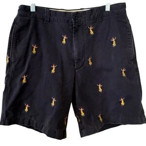 J. Crew Men's Navy Hula Dancer Print Embroidered Chino Shorts in Size 33